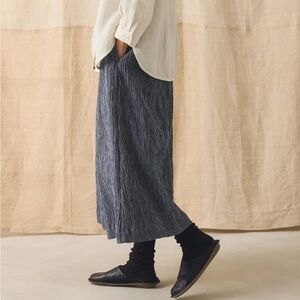 TOAST Crinkle Cotton Skirt XXS NAVY DARK BLUE